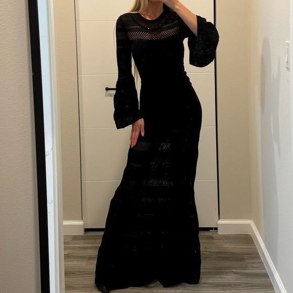Herve Ledger Bandage Gown Dress Black - Picture 1 of 8